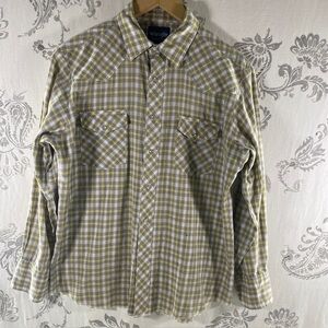 Wrangler‎ Western Shirt Mens XL
Plaid Pearl Snap Cowboy Rodeo
Rancher Vtg 90s
